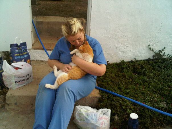 Nurse Sally getting a cuddle with our Jimmy