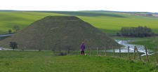 Silbury Hill in winter - almost surrounded by water