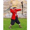Infantry man using his musket, which has a steel rim around the stock, to deflect a sword.
