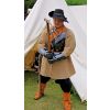 Cavalry officer in partial cuirasser armour holding a war hammer