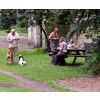 Drew's Pond picnicsite Stuart Hislop the manager is standing at the table.
