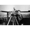 Fred Brewer on the roof of the Anstie's building in the Market Square, Devizes