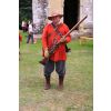 Civil war infantry man with musket and sword.