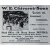 W.E Chivers an advertisment in 1911
