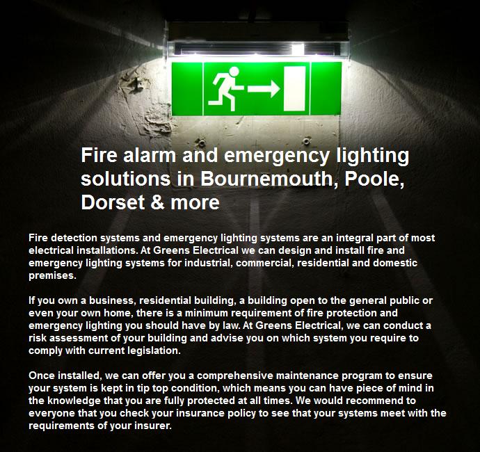 Fire alarm and emergency lighting solutions in Bournemouth, Poole, Dorset