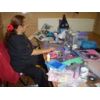 Linda with all her stash