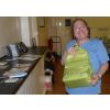 LINDA WITH HER RAFFLE PRIZE