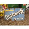 1930s Dominion Motor Spirit Here Enamel Sign
