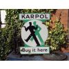 Karpol Car Polish Diecut Enamel porcelain Sign 1930s available