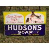 1900s Hudson Lamp Oil and Soap Enamel Sign available