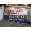 1930s Redline Petrols Glico Motor Oil Enamel Sign available