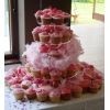 Glorious 18th Birthday Cupcake towerdecorated in handmade handbags, bouncy 18's and glitter everywhere!