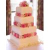 Stunningly simple wedding cake with fresh flowers