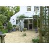 Bed & Breakfast view onto the courtyard from the twin bedroom and bathroom