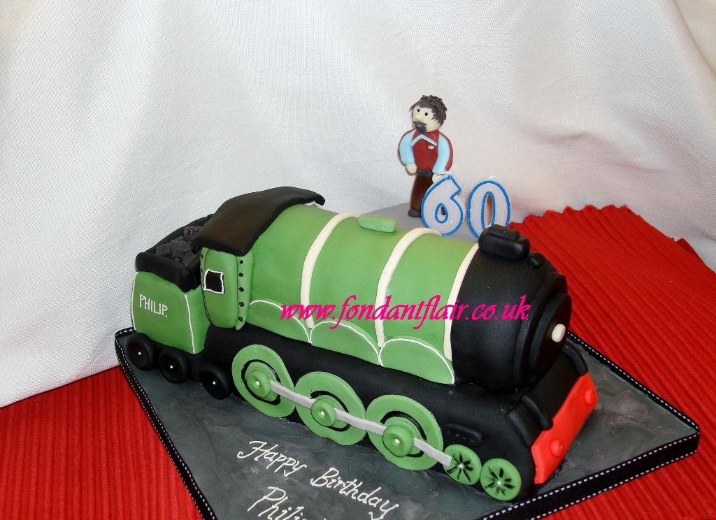 Green train cake. Fondant Flair, Colchester