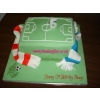 Football pitch cake with scarves