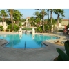 Resort pool with waterslide and lazy river
