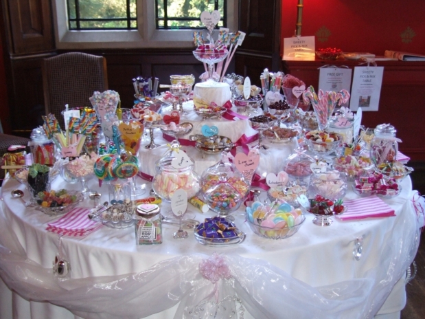 Sweets table with 50 varieties at Brownsover Hall