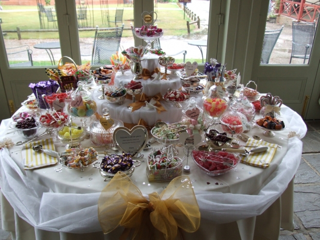 You choose your sweets and your colours - we present in over 70 real silver and crystal dishes and bon bon jars