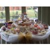 Choose your table shape, choose your 30 varieties and we will present like this for you in over 70 silver and crystal dishes and jars.  A unique wedding sweets buffet table.