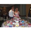 Wedding sweets table!  The Bride and Groom enjoy first pick from their 36 varieties, silver service wedding sweets buffet table. Presented on a 5' diameter table.