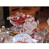 Crystal Tazza tops this unique Candy Sweet Buffet table with 40 varieties