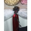 The bride chose black, ivory and wine colours for her 35 varieties wedding sweets table