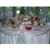 6'Wedding Sweets Buffet table with 30 varieties at Nailcote Hall Hotel. Sage Green and Soft Pink.