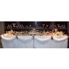 Candy and Sweets buffet table with 36 varieties for 200 guests, displayed on a 12' long table in over 150 real silver and crystal dishes with real silver serving spoons and tongs with lots of sparkle