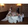 The bride and groom enjoy 1st choice from their Wedding sweets  buffet banquet table