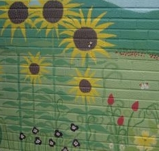 Detail of garden mural