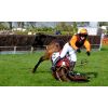 Horse and rider unhurt.
