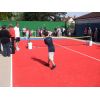 The first winning hit on our new court.