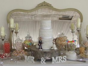 Mirror and candles supplied by the bride