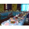 30' sweets buffet for the Keble college ball, Oxford University, for 1400 guests. Mad Hatter's tea party theme.