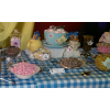 Part of the 30' sweets buffet for the Keble college ball, Oxford University, for 1400 guests. Mad Hatter's tea party theme.