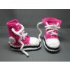 Cerise Converse style baby booties