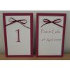 Burgundy Bows Table Numbers