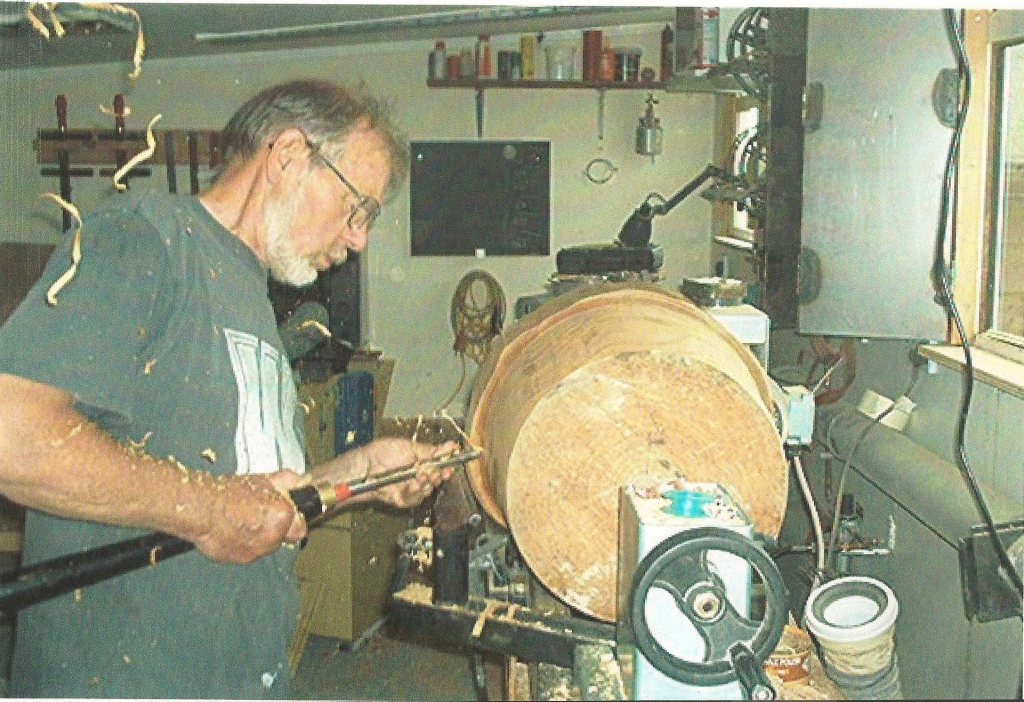 Mick Merritt at work wood turning