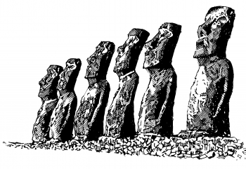 The giant statues or moai of Easter Island