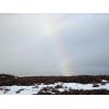 Rainbow appears above high moorland