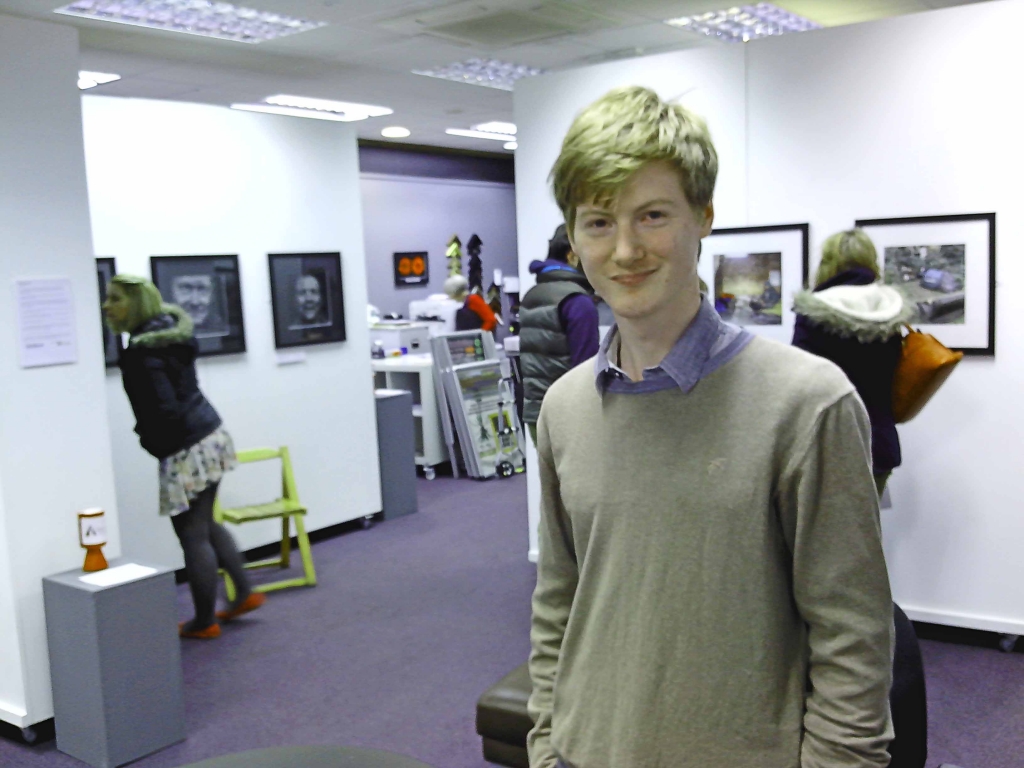 Josh King, after his talk at his 'On the Street' photo exhib at Gallery150, Leamington Spa, on 29th January 2013.