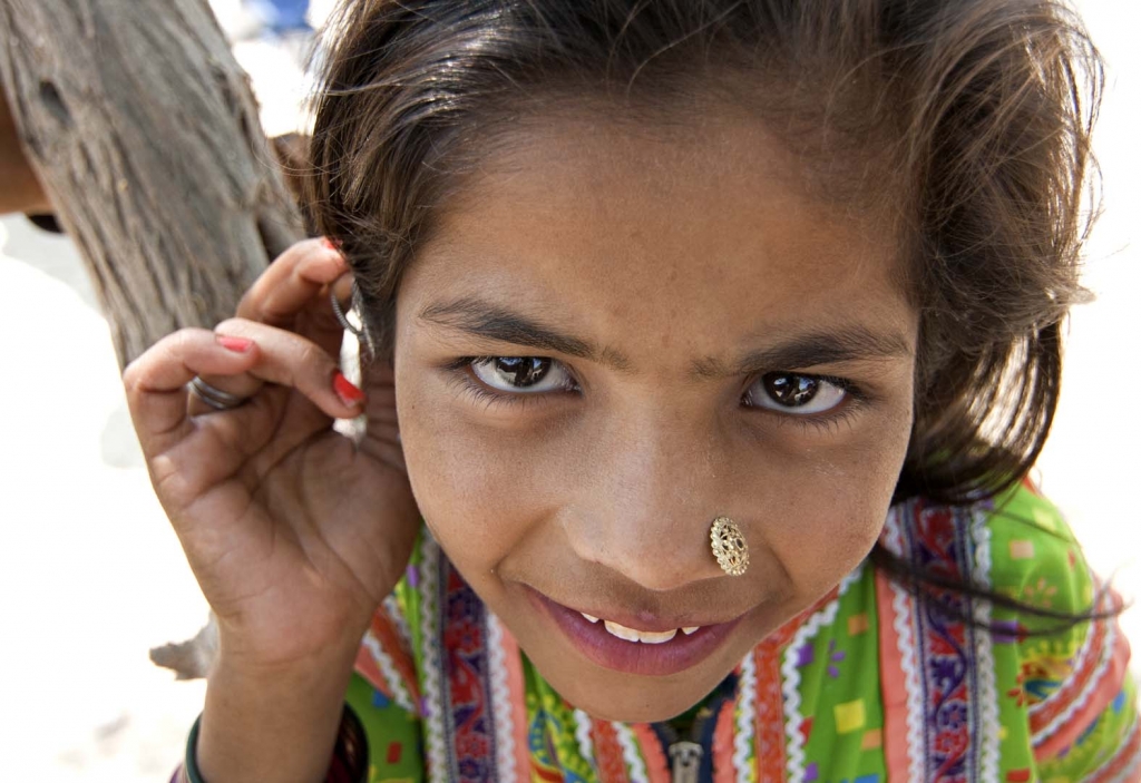 Young tribal-village girl, north of Bhuj, Kutch, Gujarat, India