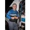 Homeless John, having received food and drink from Chris Mounteney, Operations Director of UK Homes 4 Heroes, in Northampton.