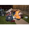 Two of the many brave volunteers who took part in the Hope Centre 2013 annual sponsored sleepout, at St Giles Church, Northampton.