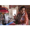 Girl doing needlework in village near Bhuj, Gujarat, India.