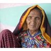 Elderly woman in traditional outfit, in village near Bhuj, Gujarat, India.