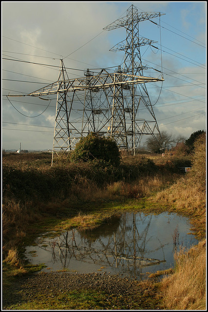 pylons in the countryside - copyright Ben Salter