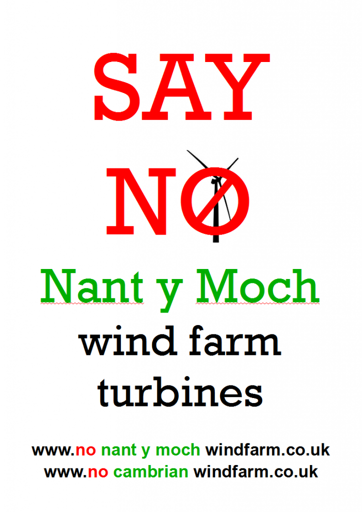 protest object and say no to Nant y Moch wind farm turbines mid Wales & Shropshire pylons and stop the Abermule Cefn Coch connection hub