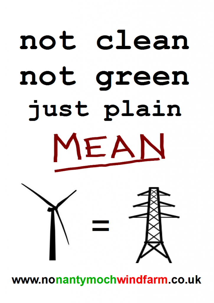 poster for campaign groups to say no object protest against Montgomeryshire Shropshire Powys Welshpool Newtown pylons